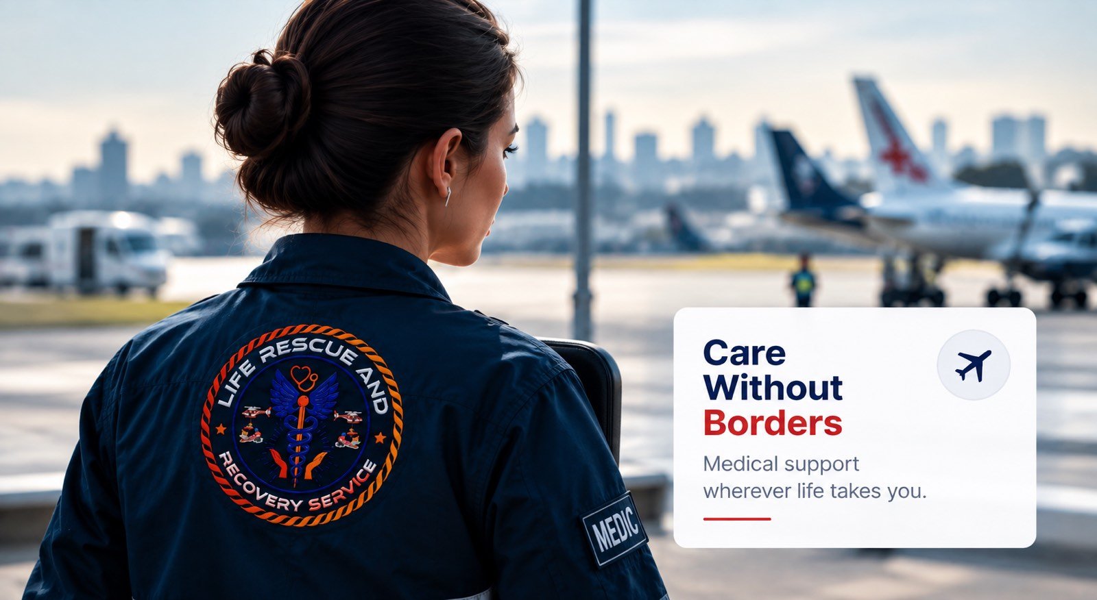 Life Rescue Services medical assistance professional at international airport